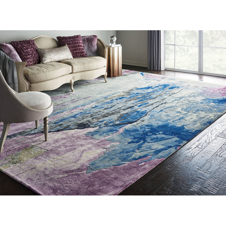 17 Stories Anatoly Tufted Blue/Purple Rug Wayfair.co.uk